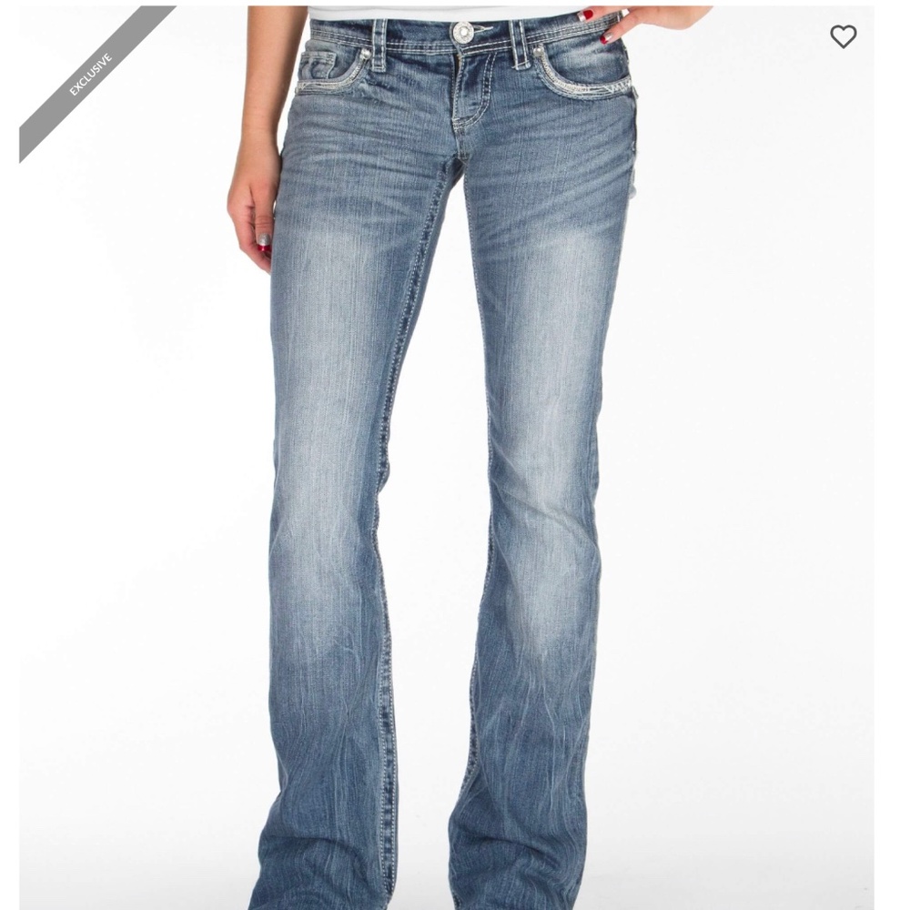 Light wash boot cut jeans